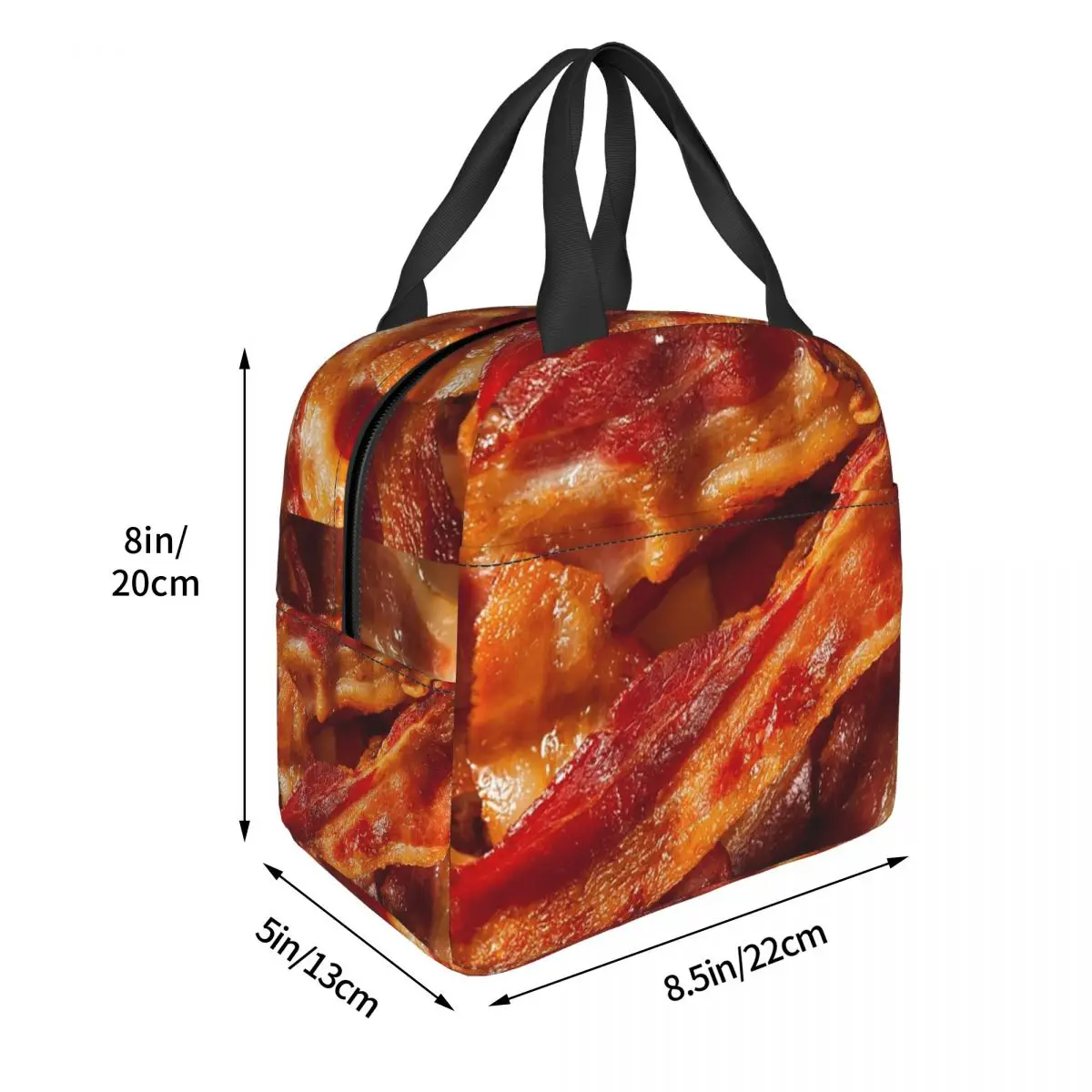 Crispy Bacon Texture Meat Lovers Insulated Lunch Bag for Women Children Leakproof Food Boxes Thermal Lunch Box Tote