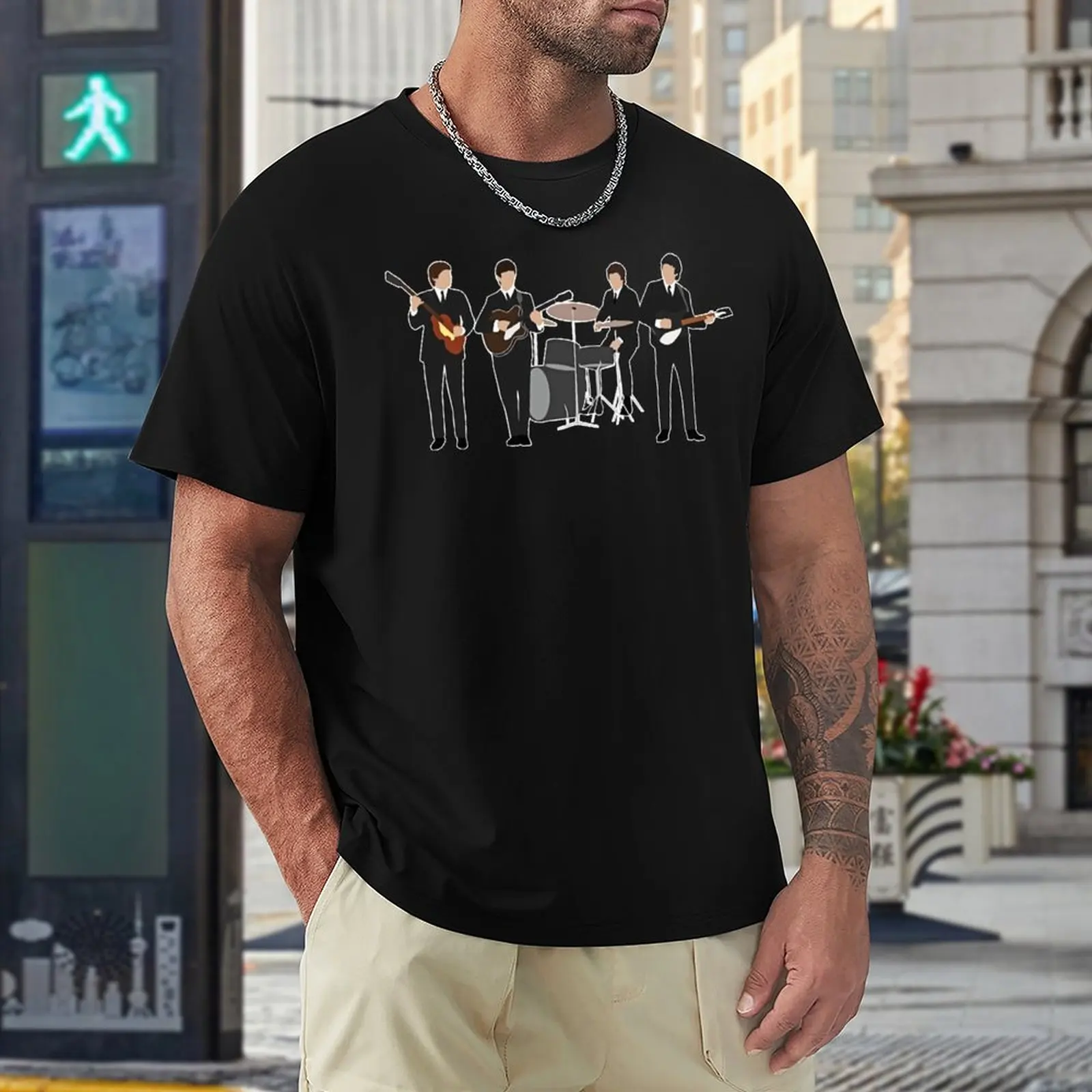 Guitarist Casual The Beatle Handsome Excellent Musician 1 T-shirt Round Neck Sport  Casual Tees Cute Home USA Size