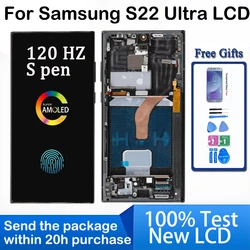 AMOLED For Samsung Galaxy S22 Ultra 5G LCD Display Touch Screen For S22 Ultra S908B LCD Support S Pen Fingerprint
