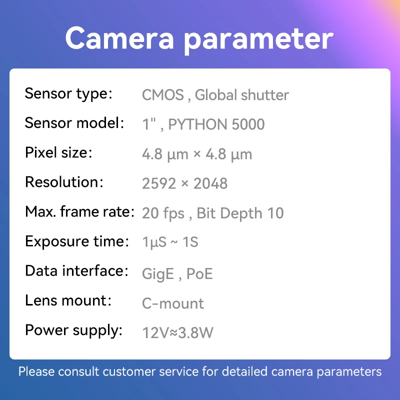 

IRAYPLE Original Global Shutter Camera A5501CG20 Color Machine Vision Industrial Global Shutter Camera