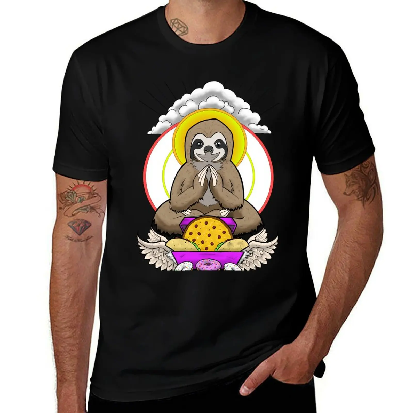 

Peaceful Sloth in colour T-Shirt man t shirts cotton t shirts for man cotton funny T-Shirt