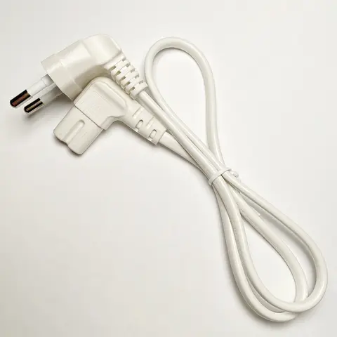 1 Uds. Cable de alimentación de CA de ángulo de 90 grados para Samsung Philips Sony LED TV EU Schuko CEE7/16 a IEC C7 Cable adaptador de cable de alimentación Cable VDE