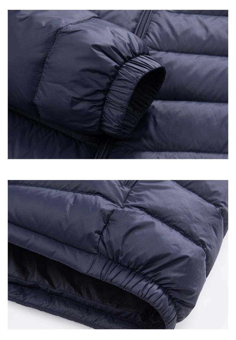 سترة خفيفة الوزن للرجال العصريات، ياقة قصيرة واقفة كاجوال للخريف والشتاء، معطف رقيق خفيف دافئ ومقاوم للبرد #6