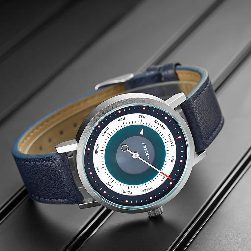 New men's watch, fashionable and creative wristwatch, leather strap, trendy watch, men's watch, clock, luxury watch.