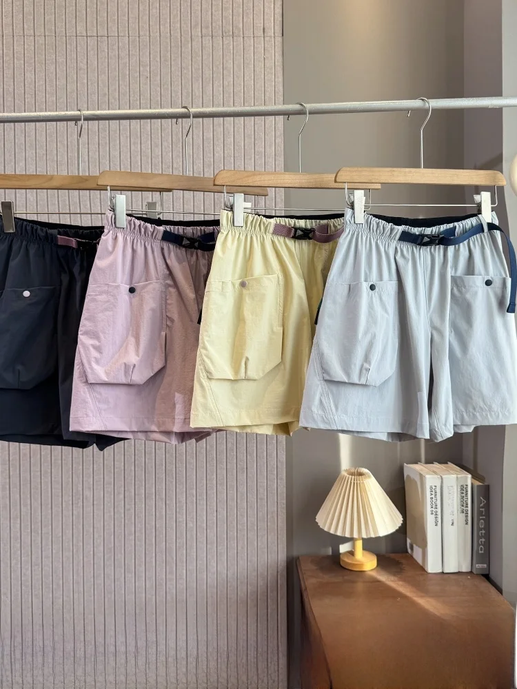 

Molandi Color Quick Dry Cool Feeling Summer Women's Comfortable Milk Skin Versatile Casual Pocket Shorts Trendy Straight Leg ...