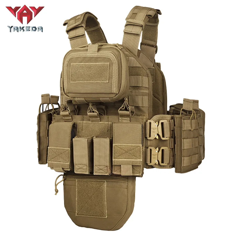 YAKEDA 1000D Nylon Molle Outdoor Tactical Vest CS Equipment Multifunctional Modular Colete Tactico Training Combat Vest