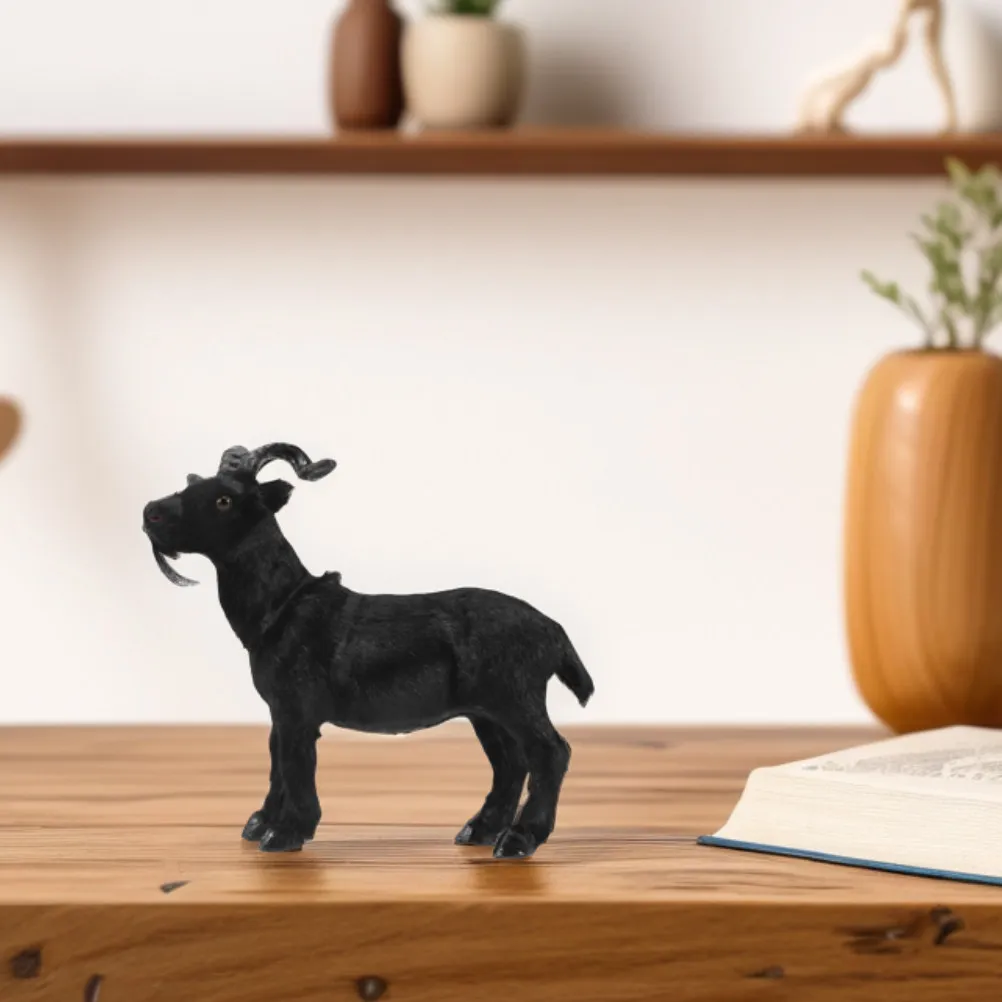 

Small Artificial Plume Goat Animal Figure Outdoor Garden Decor Prop Simulation Animal Figure Plastic Goat Decoration