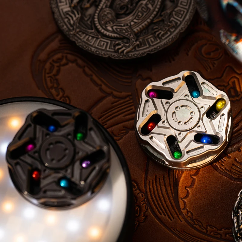 Nine Hands EDC Starlink Magnetic Rotating Mechanical Metal Slap Coins Fingertip Card Pushing Stress Relief Toy
