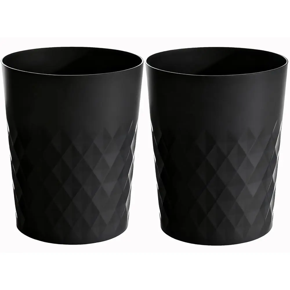 

Мусорное ведро для ванной комнаты, 1,8 галлона, корзина для мусора, контейнер для переработки отходов для общежитий, спален, офисов, кухонь, 2 штуки, черное