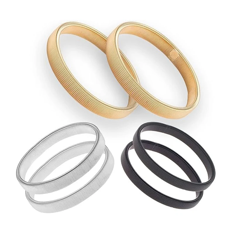 2 قطعة أصحاب الأكمام للنساء الرجال بسط المعادن كم الأربطة المضادة للانزلاق مطاطا الذراع الأشرطة تحديد طويلة الأكمام شارات الفرقة #2