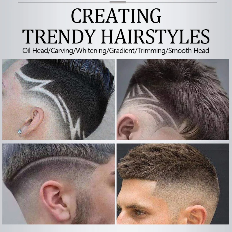 Kemei-男性用コードレスヘアトリマー,プロのヘアシェーバー,LCDディスプレイ,ハゲ,ヘアカット,0mm