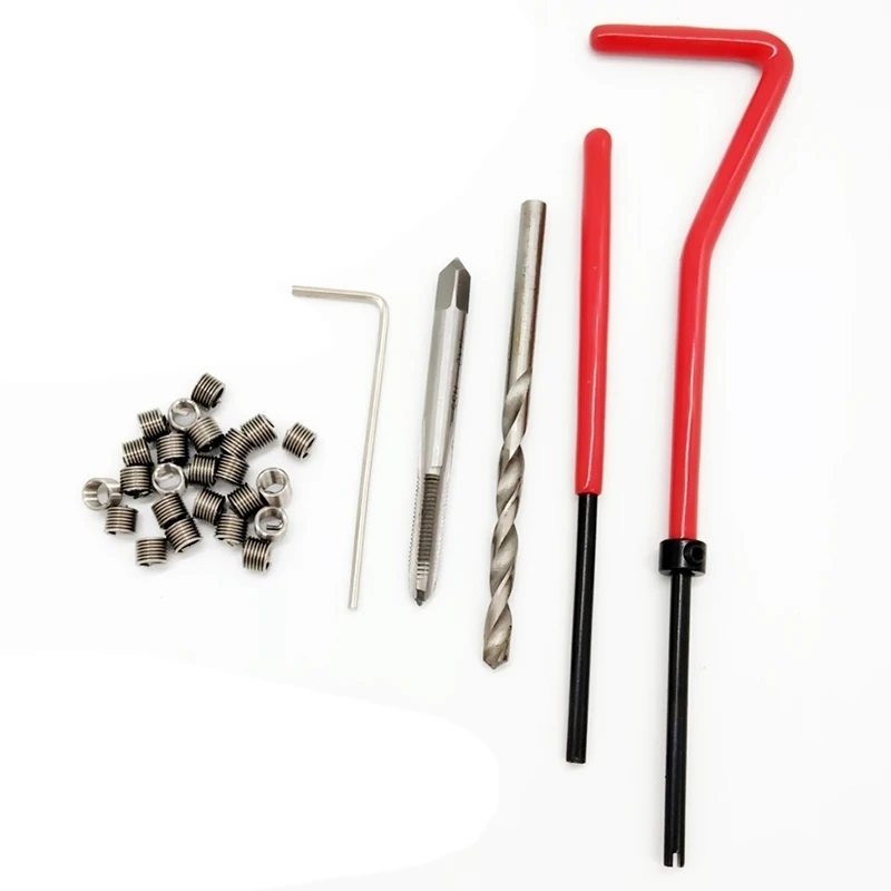 

25Pcs Car Engine Block Restoring Damaged Thread Repair Tool Kit M5 Auto Helical Coil Insert Garage Tools