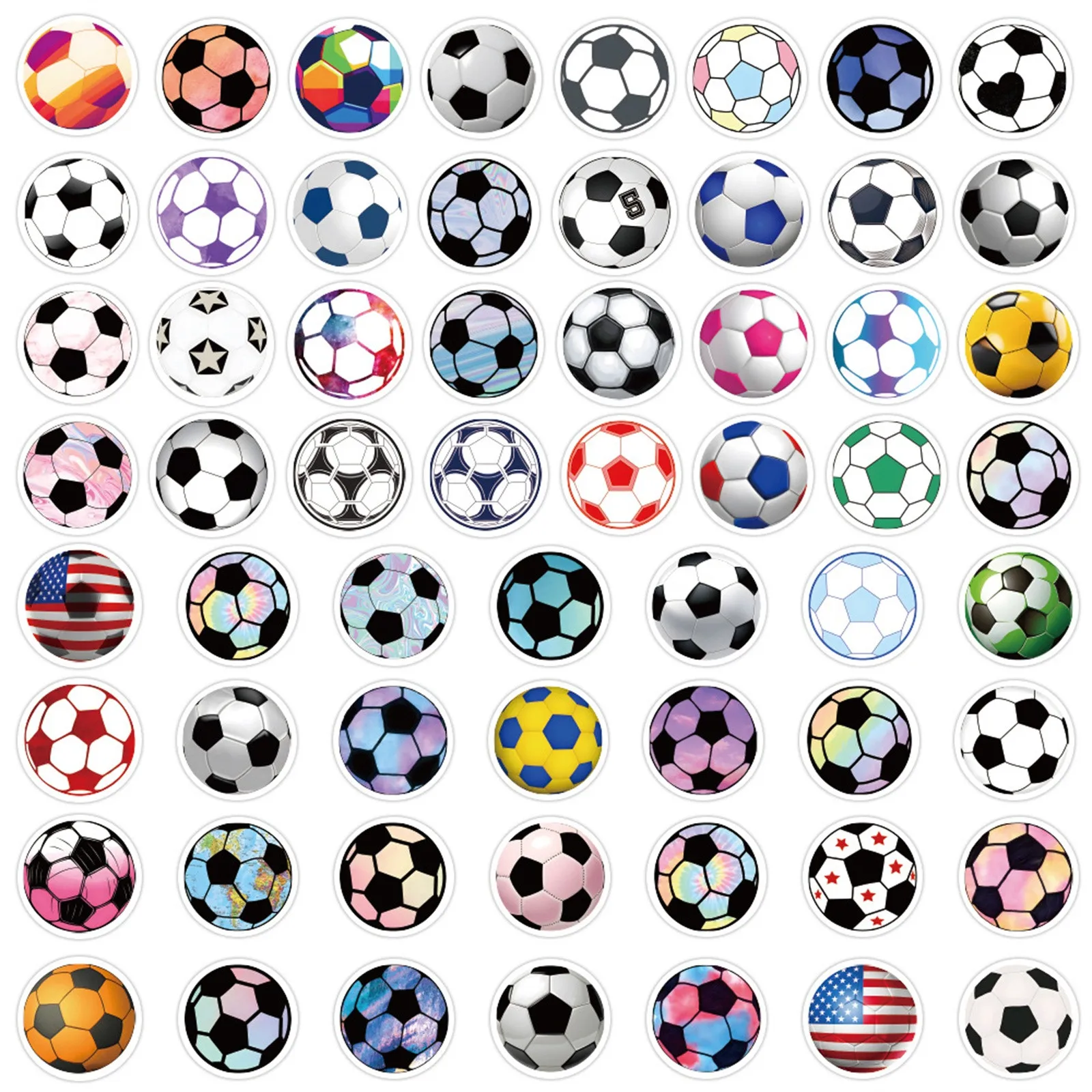 50pcs Graffiti Soccer Football Stickers for DIY Scrapbooking Phone Laptop Guitar Travel Luggage Car Skateboard Helmet