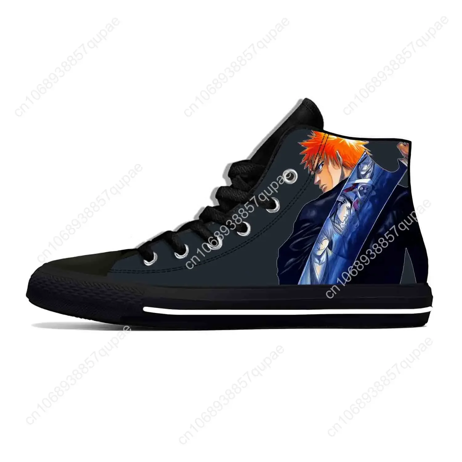 Anime Manga Cartoon Comic Bleach Kurosaki Ichigo Casual Cloth Shoes High Top Lightweight Breathable 3D Print Men Women Sneakers - view 4