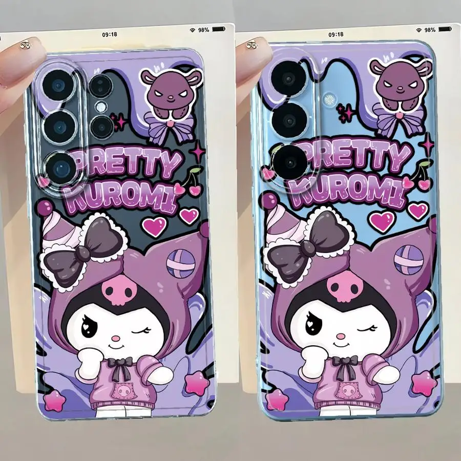 Case for Samsung Galaxy S26 S21 Note 20 Ultra 10 S24 S20 Plus S22 FE S25 Edge S23 Ultra Phone Cover Sanrio Cute Kuromi