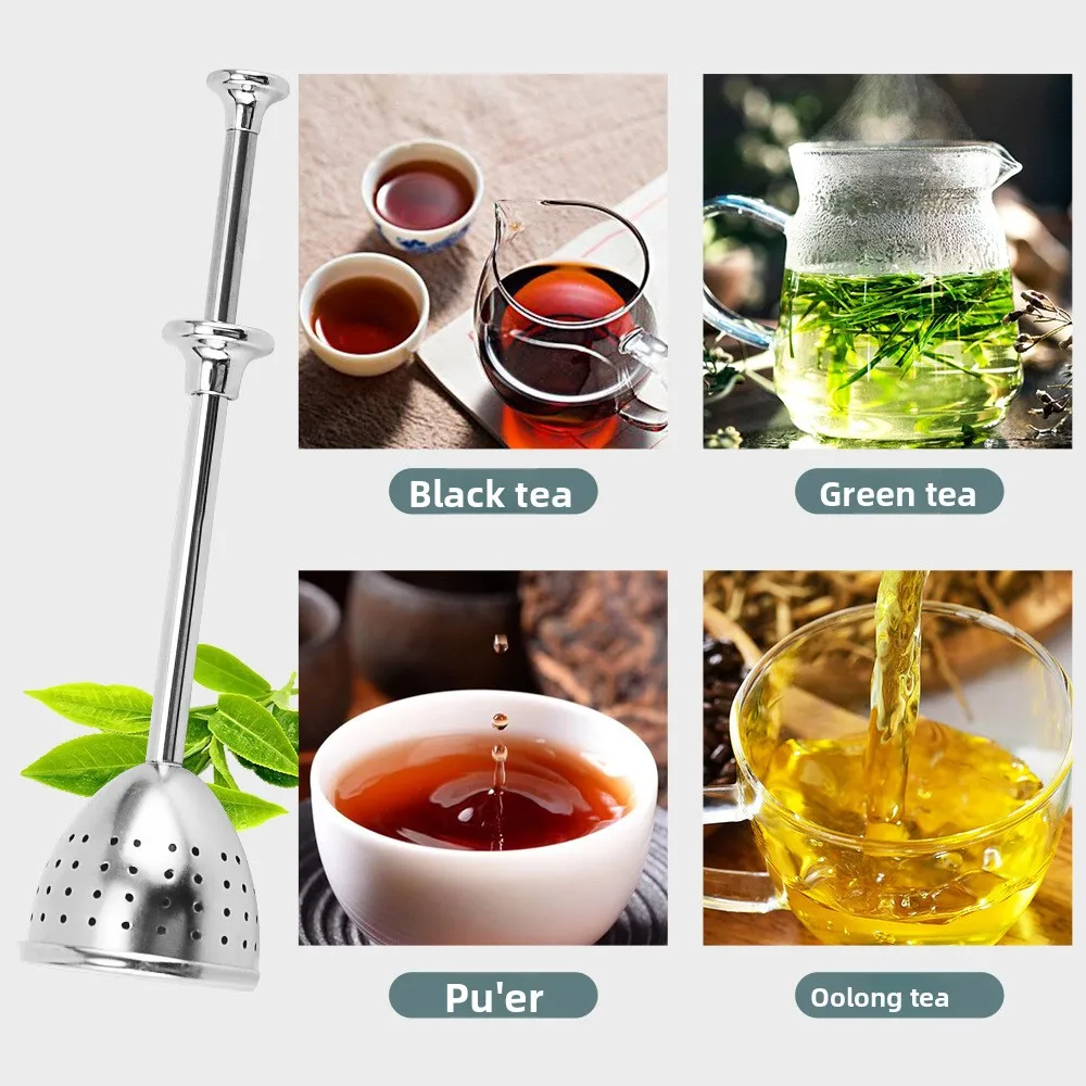 304 Stainless Steel Tea Filter Creative Portability Hanging Pipe Type Tea Leak Accessories Multi-Purpose Filter Kitchen Gadget view 4