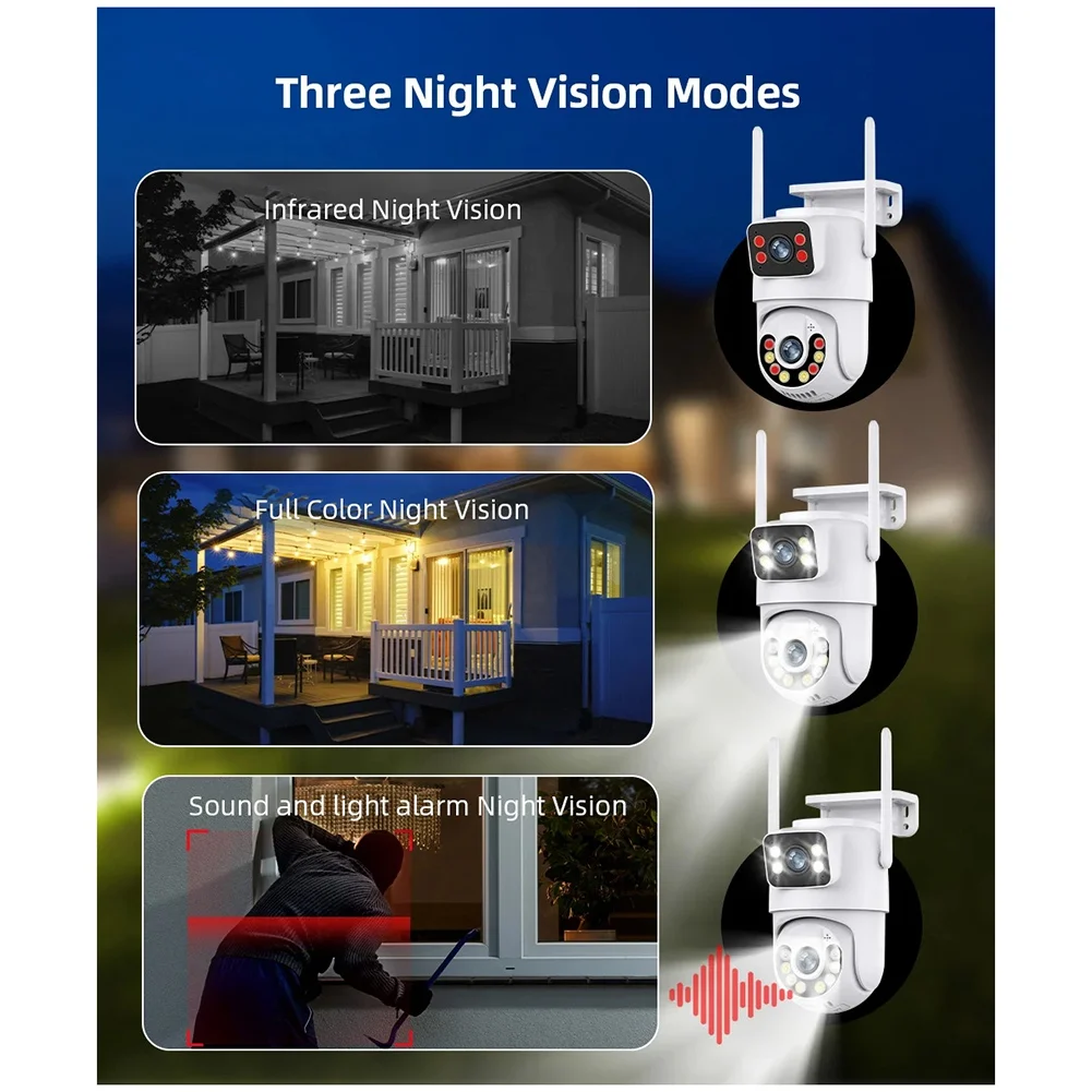 A93P Draadloze beveiligingscamera 6MP HD Dual Lens Externe Wifi-camera Auto Tracking Straatbewakingscamera EU-stekker