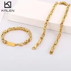 6MM Width Byzantine Chian Necklace ID Braceclet for Men Women Gold/Silver Color Motorcycle Stainless Steel Jewelry Hapiship