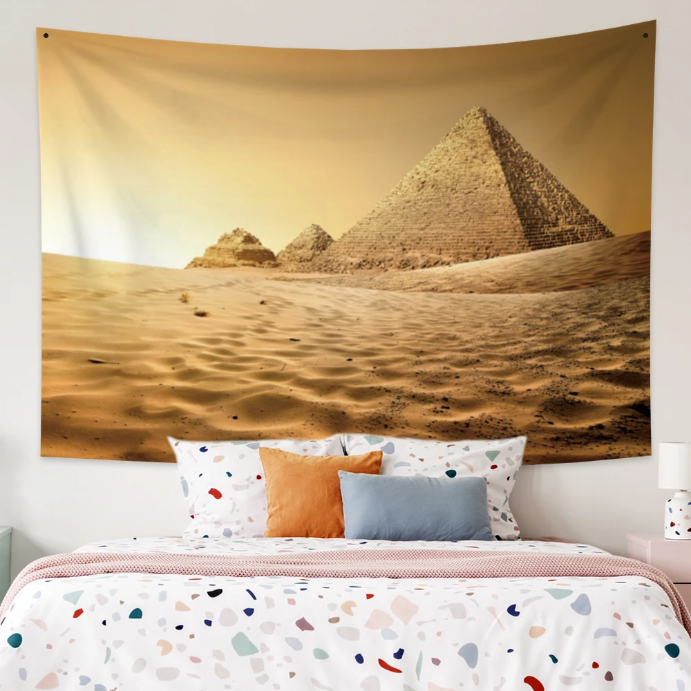 Vintage Egyptian Pyramids Desert Tapestry Wall Hanging Carpet For Bedroom Living Room Dorm Tapestries Art Home Decoration