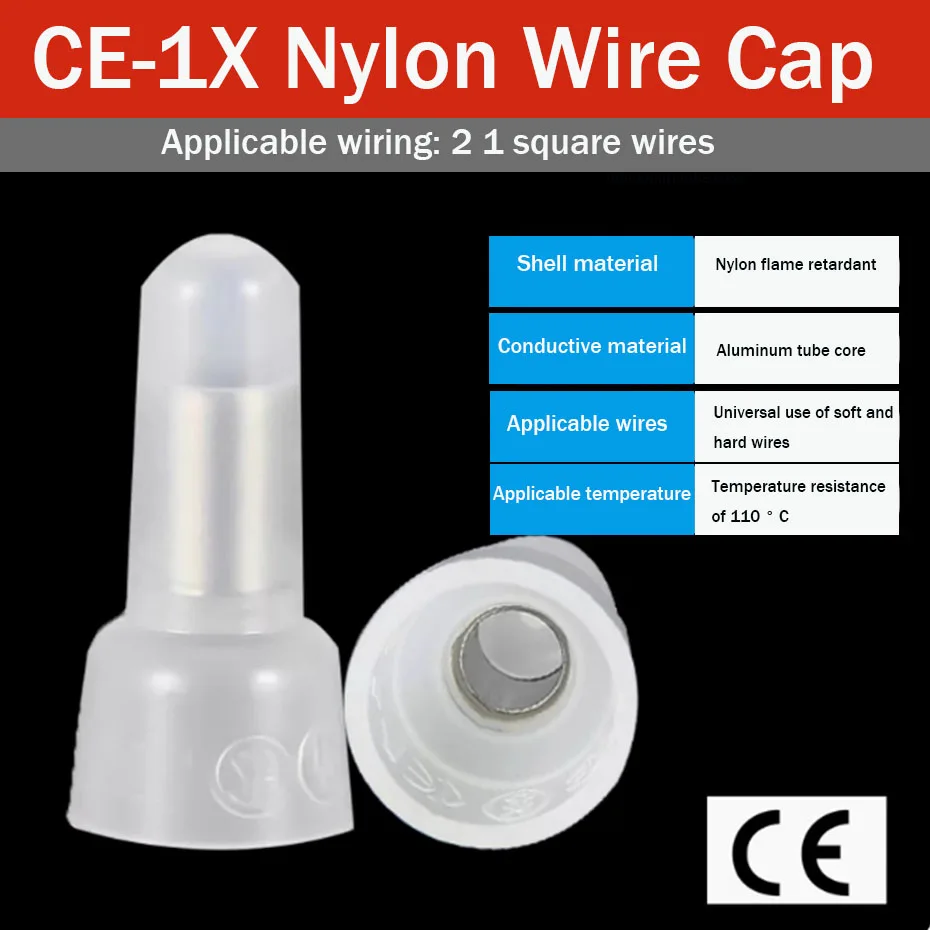 

CE-1x 2x 5x crimping cap closed terminal nipple connection cap plastic quick connect terminal