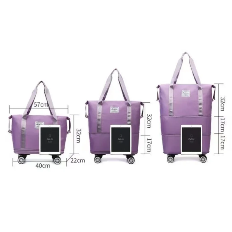 Expandable Travel Duffel Bag - 3Layer Expandable, Extra Large Capacity, with Omni-directional Wheels, Vacation Luggage Bag image 2