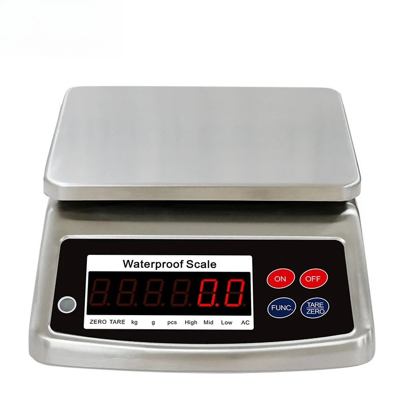 Waterproof electronic scale stainless steel balance, household kitchen scale commercial weighing aquatic electronic scale 30kg1G