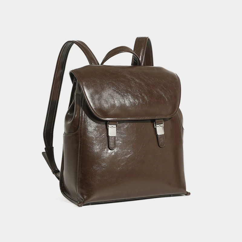 

Hifashion Retro Genuine Leather Fashion Backpack For Women 2025 Trend Designer Teenage Girls School Bags Travel Laptop Bagpack