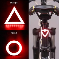 Bike Light USB Rechargeable Bicycle Rear Light Waterproof MTB Taillight 5 Modes Night Cycling Lamp Heart Shape LED Flashlight