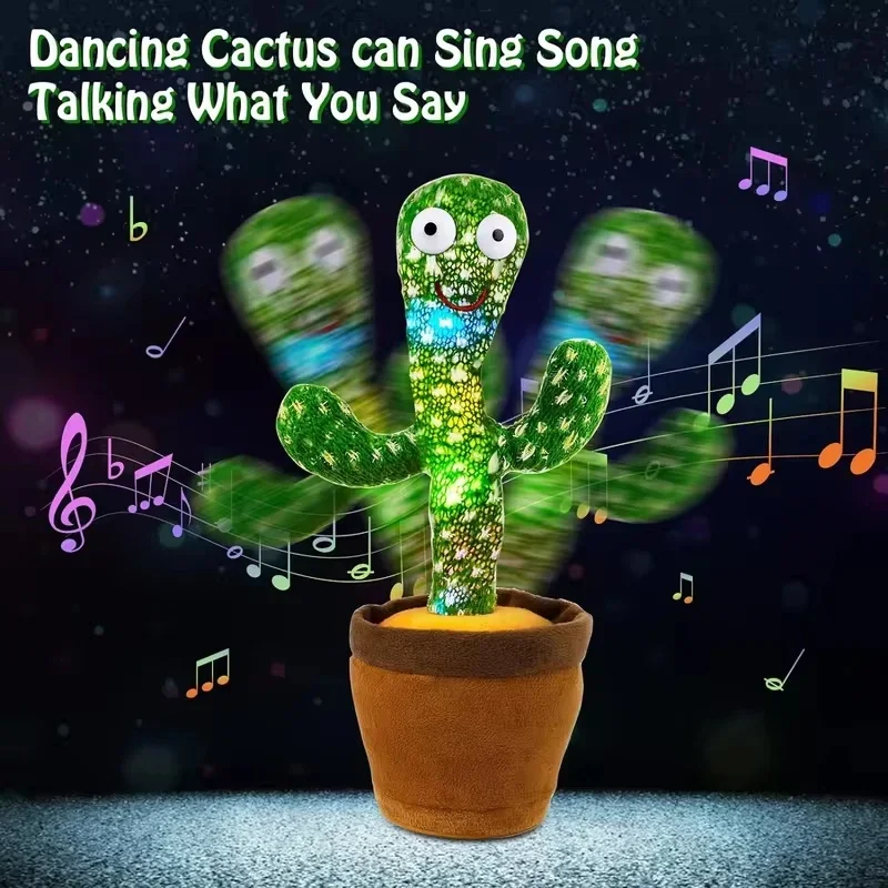 1pc-Dancing Parlante Cactus Giocattoli Per Neonati E Ragazze, Canto Imitando Registrazione Ripetendo Che Di Soddis Cactus Soleggiato Up Plus
