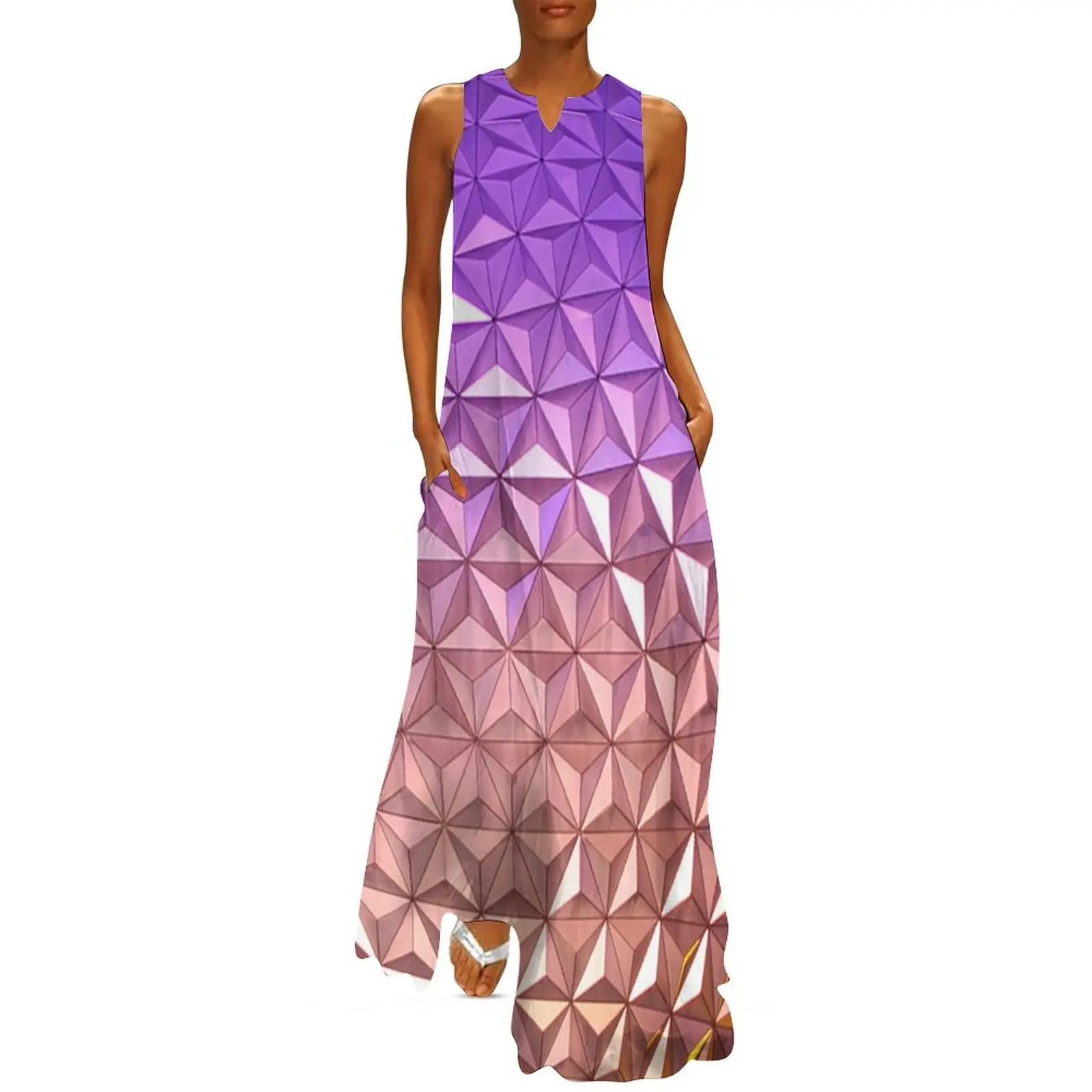 Spaceship Earth at Night in Epcot Long Dress summer dress daily summer dress korean women