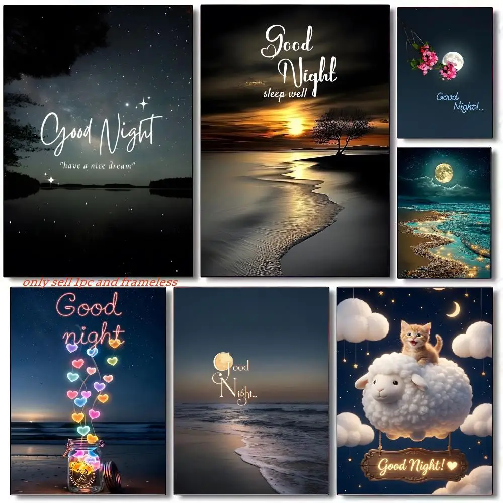 For Good Night Sweet Dreams Poster Sticky Wall Art Printing Waterproof Home Living Bed Room Aesthetic Decor