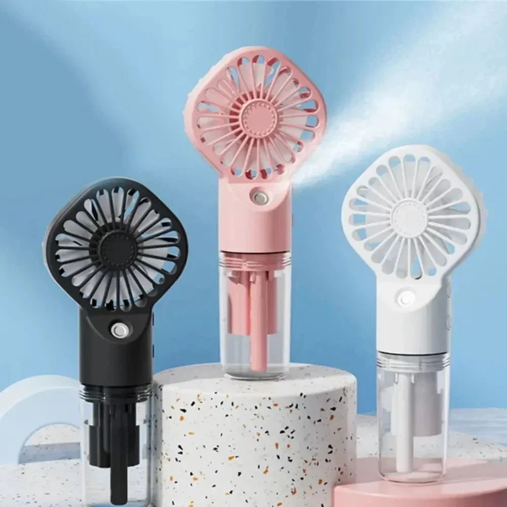 Portable Water Mist Fan USB Rechargeable Handheld Mini Fan Quiet Cooling Fan  Commutes Portable Cooler