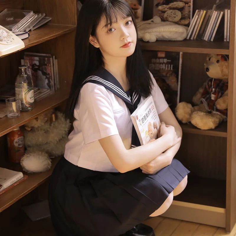 

Korean High School Uniform Girls Sailor Suit Japanese Kawaii Clothes College Outfits Student Fashion Jk Uniforms Short Skirt Set