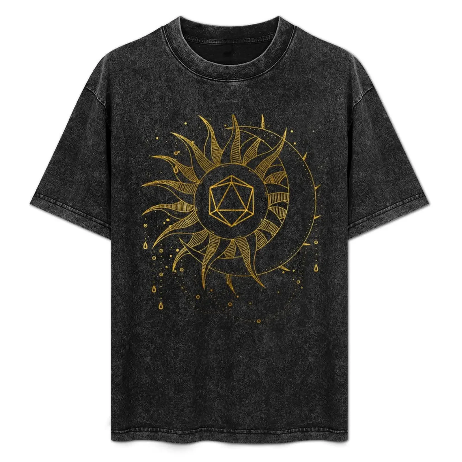 

DND DICE SUN & MOON: Minimalist Celestial D20 for dnd girl. T-Shirt summer top anime shirt oversized t shirt T-shirt men
