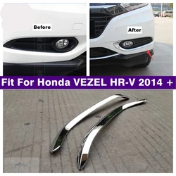 Chrome Front Bumper Fog Lamps Lights Eyebrow Eyelid Decor Strip Cover Trim For Honda VEZEL HR-V 2014 - 2017 Exterior Accessories