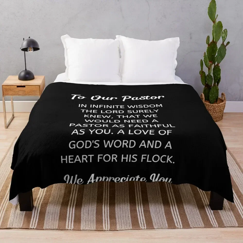 To Our Pastor - We Appreciate You Throw Blanket Thermal Luxury Designer Soft Plaid Blankets