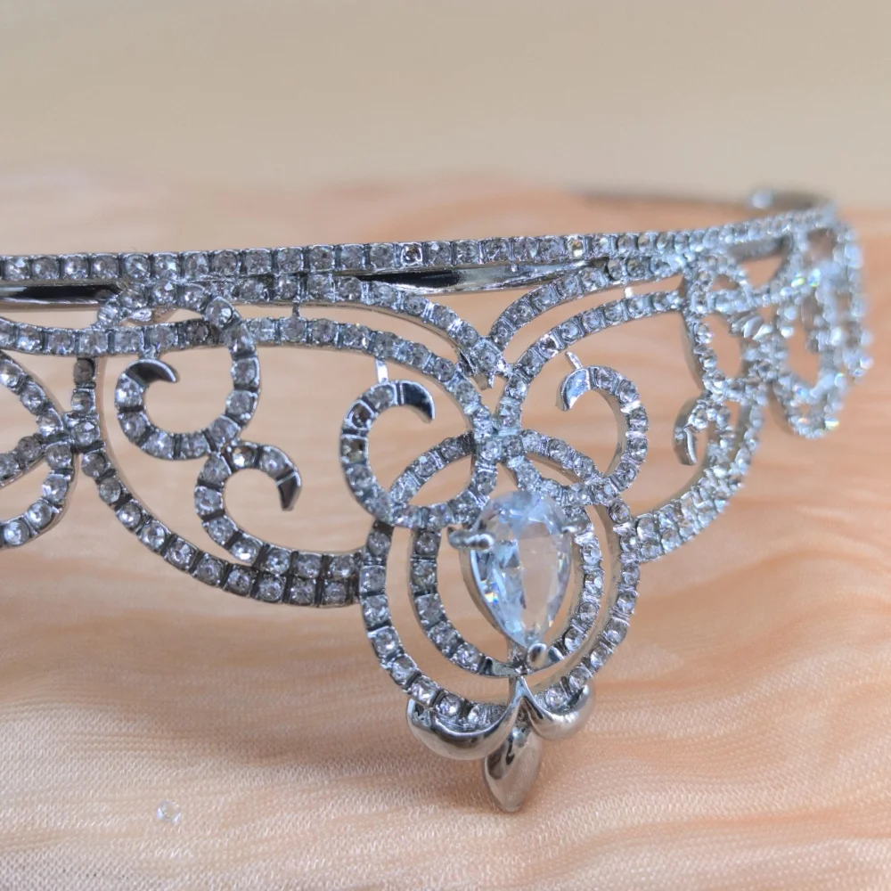 Wedding Jewelry Girls' Birthday Crown Headdress High-end Crystal Zircon Crown Headband Children's Performance Headband Hair Acce