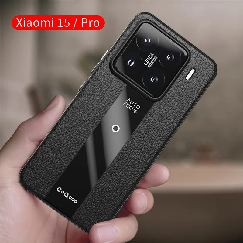 حافظة جلدية لهاتف Xiaomi 15 غطاء خلفي ناعم وأنيق لهاتف Xiaomi 15 Mi15 غطاء حماية للكاميرا مقاوم للصدمات