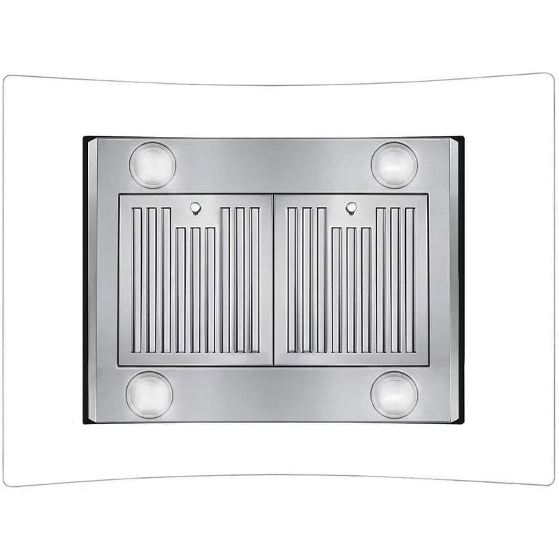 Island Range Hood 36 inch 700 CFM Ceiling Mount Kitchen Stove Hood Ducted with Tempered Glass 4 LED Lights