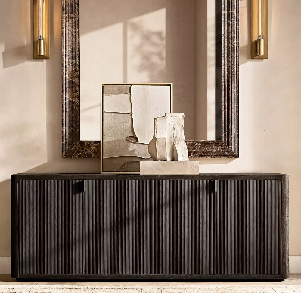 

#Modern Style New Design Dining Room Furniture Solid Oak Wood 4 Door Sideboards