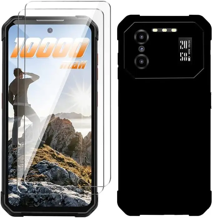 2PCS Tempered Glass with Case For IIIF150 B1 Clear Soft TPU Shockproof Case Cover For Oukitel IIIF150 B1 Pro 6.52inches