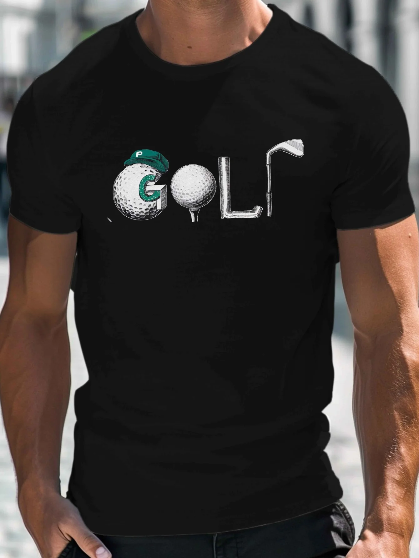 

Golf Graphic Tee Men's Short Sleeve Breathable Cotton T-Shirt Casual Sport Outing Apparel