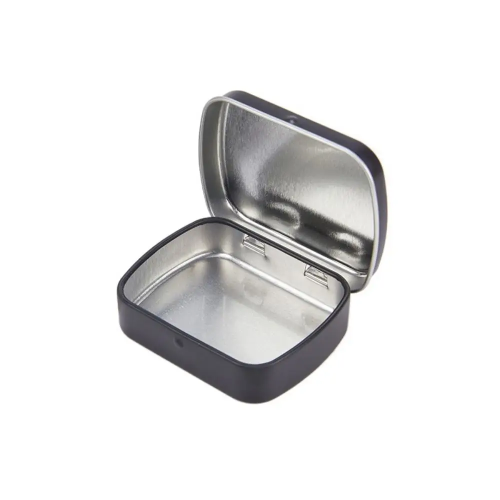 

Simple Dust-proof Flip-top Iron Box With Lid Sealed Rectangular Candy Box Refillable Mini Pill Case Travel