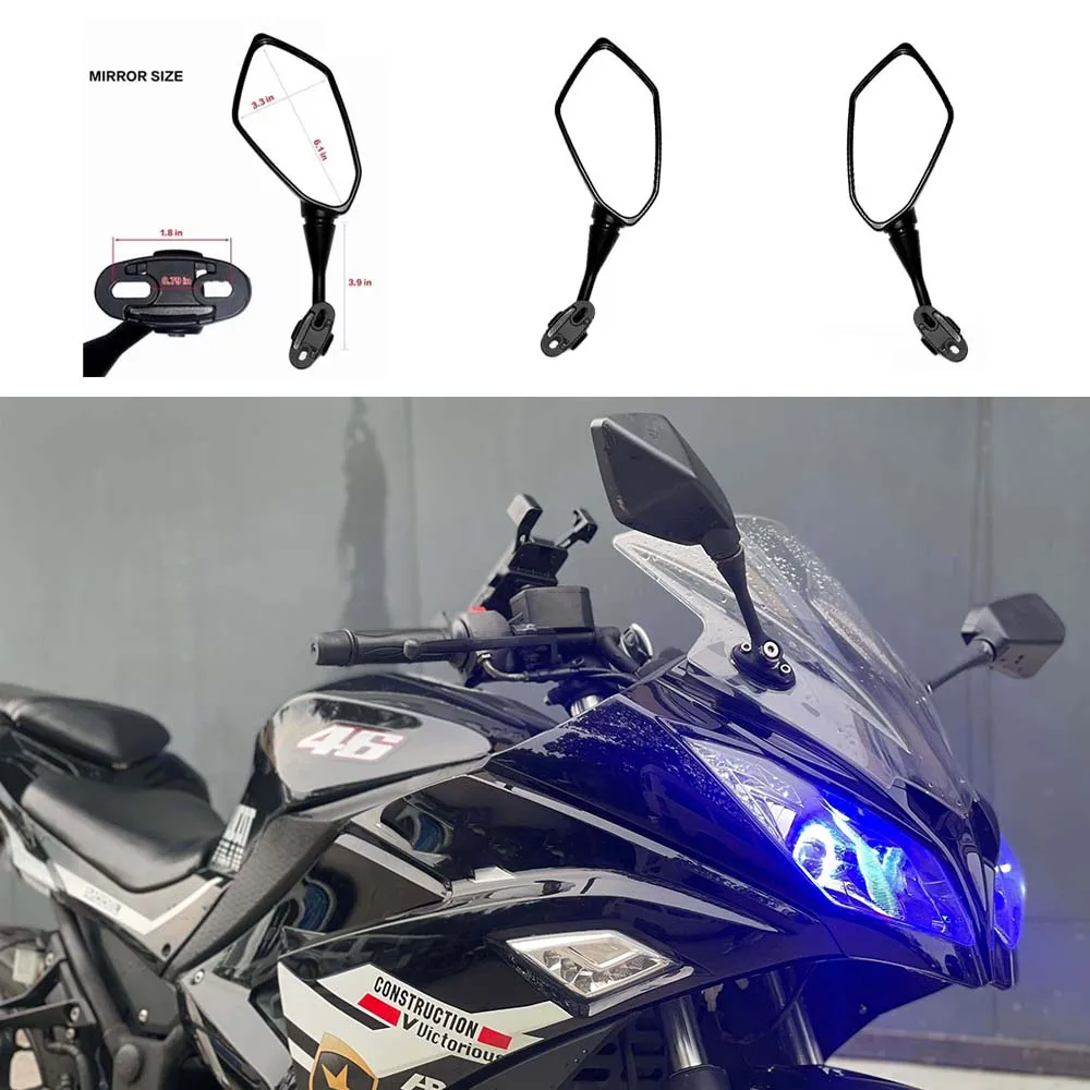 

Rear View Convex Adjustment Mirrors Compatible with CBR600 CBR250 CBR300 CBR500 CBR900 CBR1000 Ninja 250R Suzuki GSXR 750