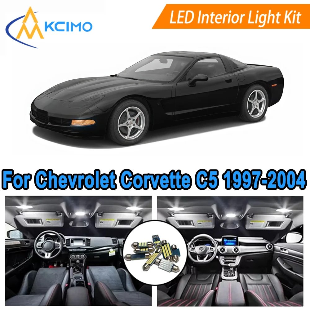 

LED Kit Interior Light Bulbs For Chevrolet Corvette C5 (1997-2004) Dome, Map, Door Lights Super Bright Light Set Easy Install