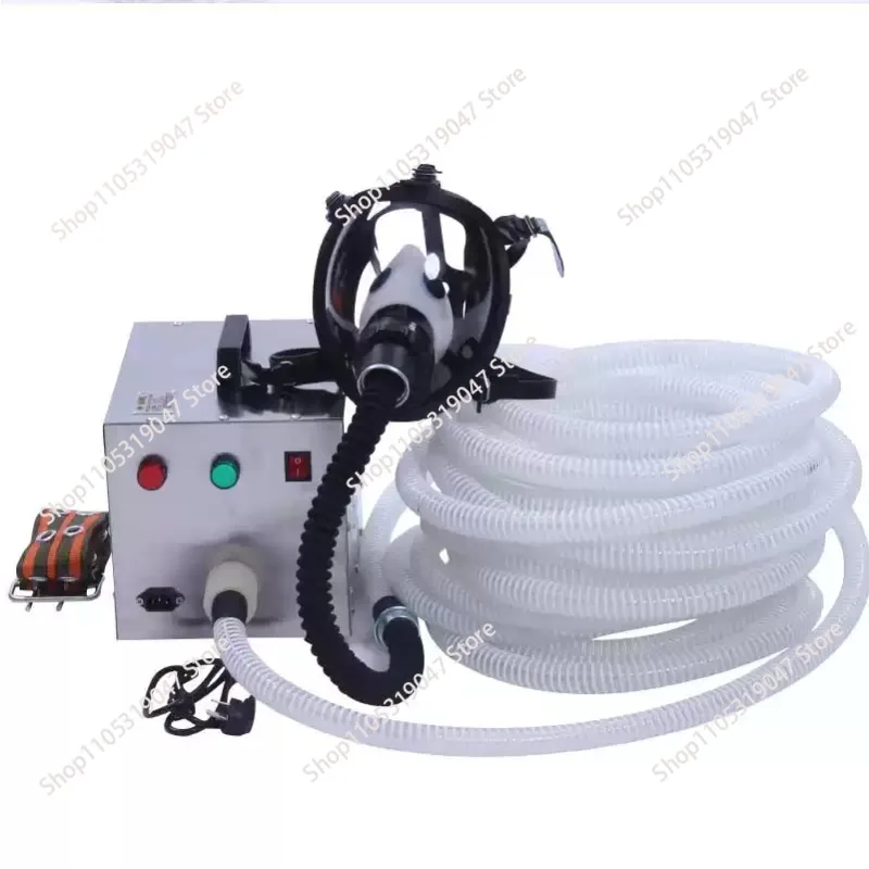 Single and double person electric filter respirator protects long tube air respirator with air supply
