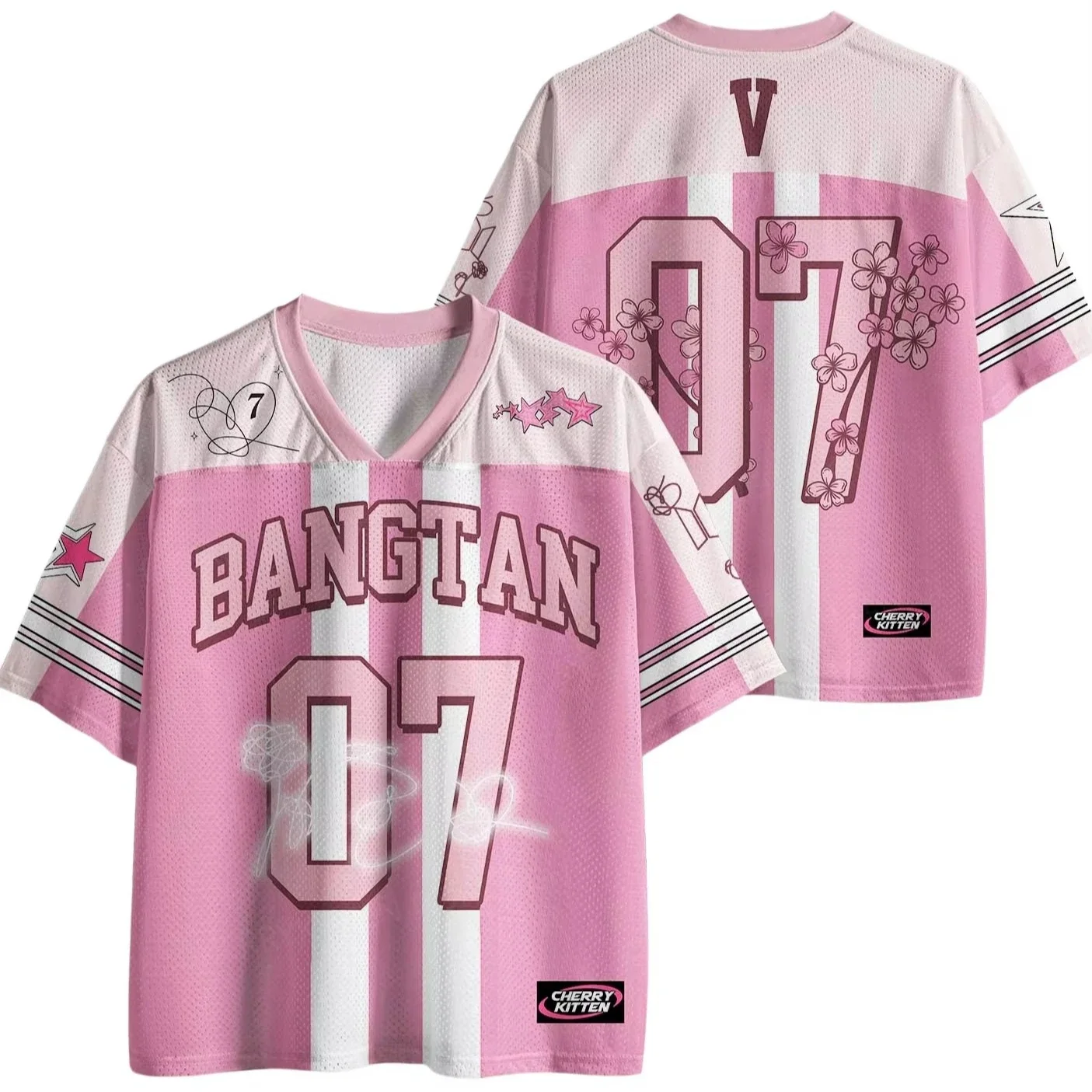 2026 Kpop BTS Pink Cherry Blossom Shirt, Arirang Konzert 3D-Druck T-Shirt, Eltern-Kind Mode Street-Style T-Shirt, Fan-Geschenk – Detail 5
