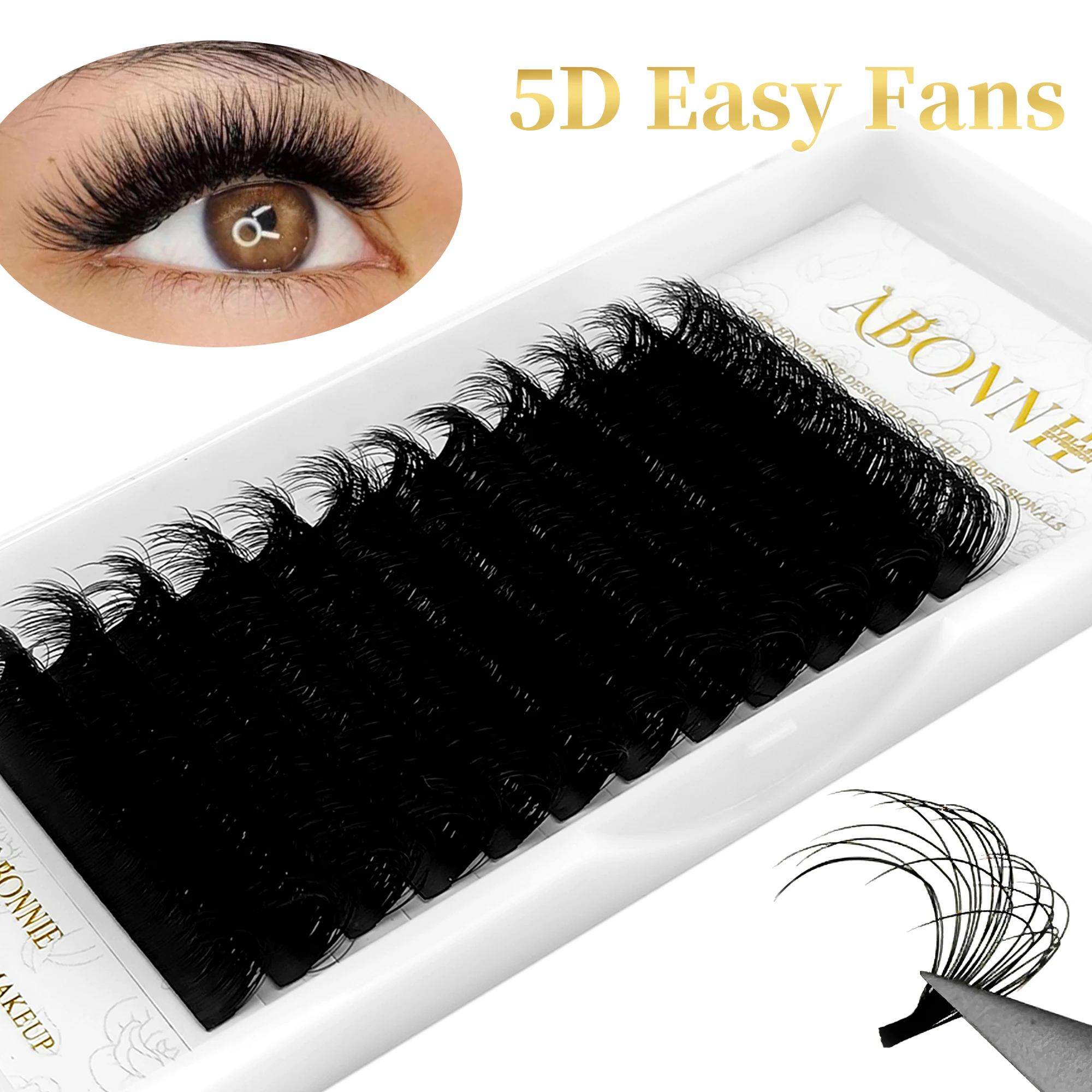 ABONNIE 0.07 C D Curl Cashmere 5D Easy Fanning Lashes Matte Black Volume Mega ciglia Extension ciglia autofiorite