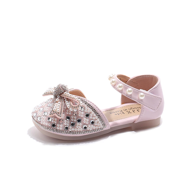 Girls 2024 Summer New Baotou Sandals Crystal Water Diamond Performance Shoes Performance Soft Sole Children's Shoes 899