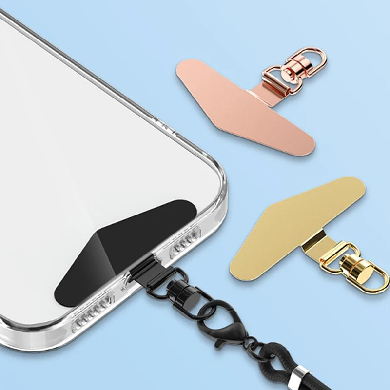 Steel Phone Lanyard Gasket Patch Anti-lost Anti Fall Mobile Phone Rope Card Metal Clip Strap Hang Cord Tab Accessories